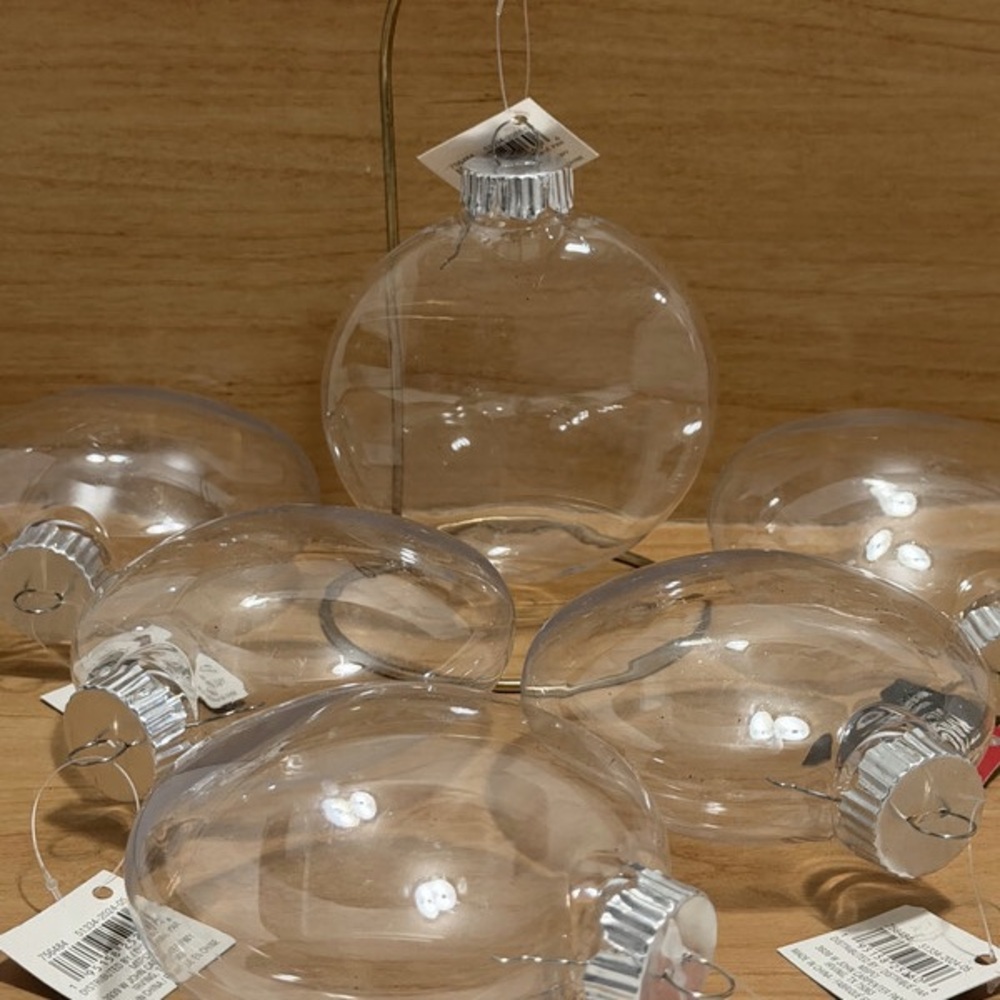 DIY Plastic Ornaments Lot 6 Pieces